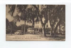 Tarjeta postal de Daytona Beach FL, coche antiguo fuera del hotel 440 South Ridgewood Ave - Imagen 1 de 2