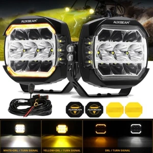 AUXBEAM 5" LED Light Bar Offroad Cube Pods White/Amber w/ Black Cover Pickup SUV - Bild 1 von 12