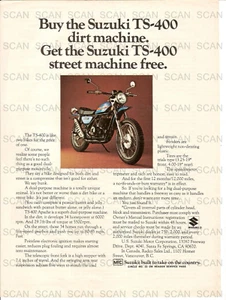 1973 Suzuki TS-400 Motorcycle Vintage Magazine Ad - Picture 1 of 1