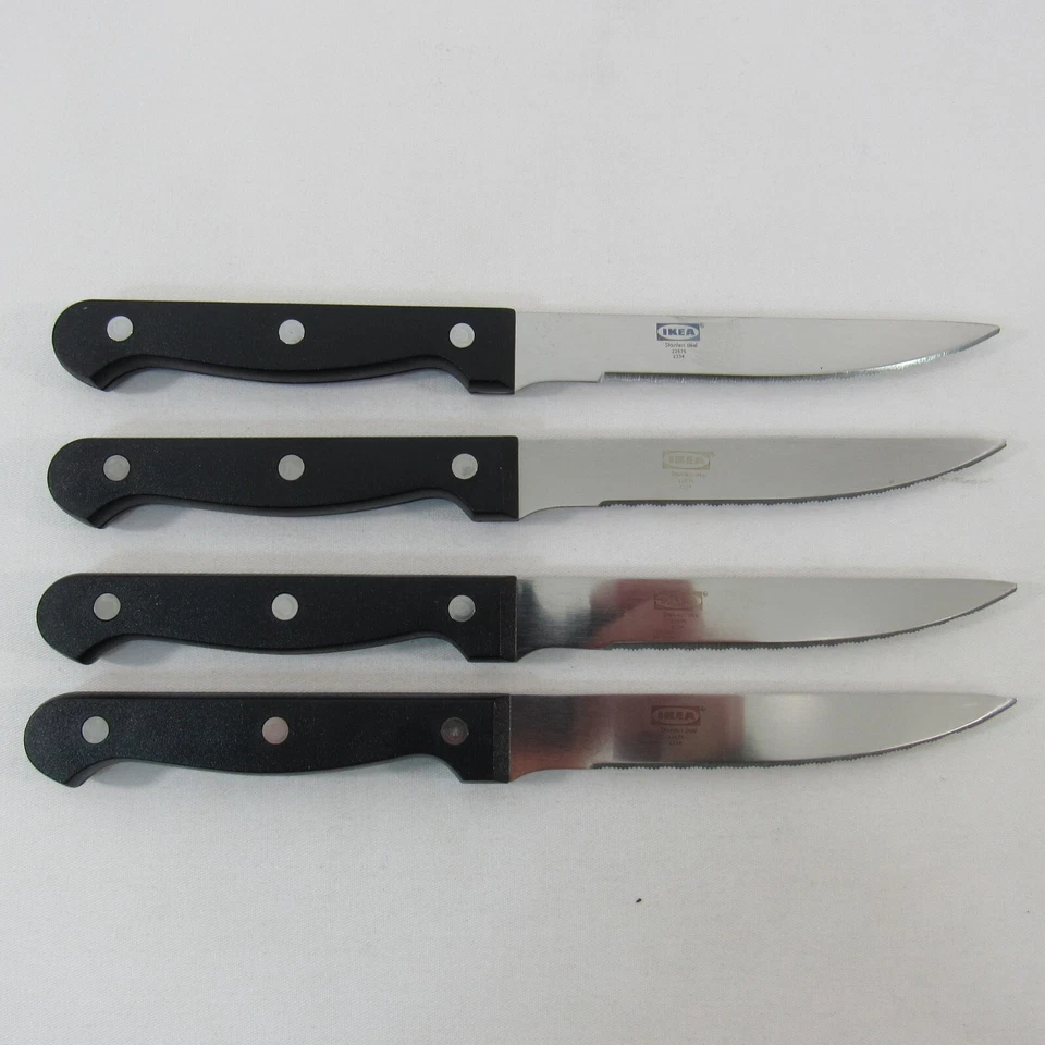 4-Pack IKEA SNITTA 605.782.20 Black Steak Knife Stainless Flatware New - Image 1 of 4