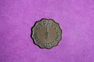 1949 Cyprus 1/2 Piastre Bronze Coin #M20083 - Picture 1 of 2