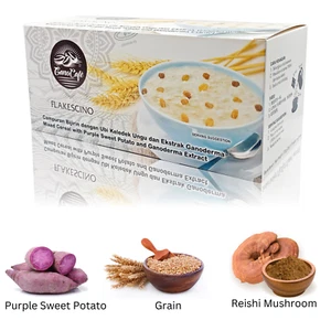 GanoCafe FlakesCino Healthy Malt Mix Cereal & Purple Sweet Potato with Ganoderma - Picture 1 of 12