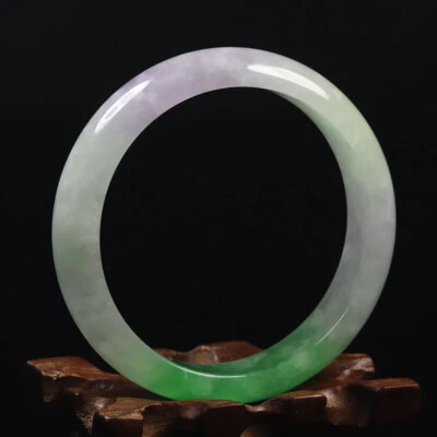 Brazalete Brazalete Mujer 59mm Natural Blanco Lavanda Verde Jadeíta Jade 85597 Foto 1 de 4