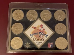 1992 MLB Sports STARS COLLECTOR COINS SERIES 1 Solid Brass 8 Coins Mint - Picture 1 of 4