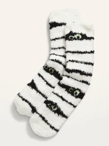 Mummy Old Navy Fuzzy Cozy Socks Women's Halloween Mummies Eyes NEW WITH TAGS - Picture 1 of 1