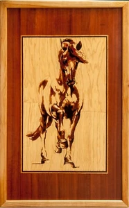 Caballo decoración del hogar estilo boho obras de arte regalo panel de madera madera arte de pared intarsia - Imagen 1 de 13