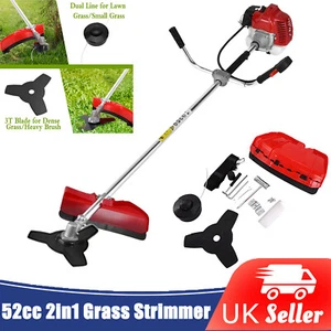 52cc 2 IN 1 PETROL STRIMMER BRUSH CUTTER 3 HP 3 YEAR WARRANTY EXTRA SPARK PLUG - Picture 1 of 12
