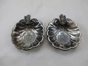 Antique Brazil 500 Reis 950 Silver Ashtray LOT (2) 1863 IN HOC SIGNO VINCES 320E - Picture 1 of 11