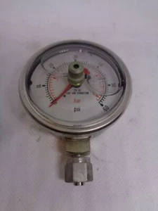 Swagelok 316 SS Tube & Connection 0-60psi, 0-4bar Pressure Gage - Picture 1 of 3