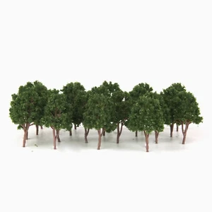 10pcs HO OO Scale Model Trees Layout Train Diorama Scenery Dark Green - Picture 1 of 6