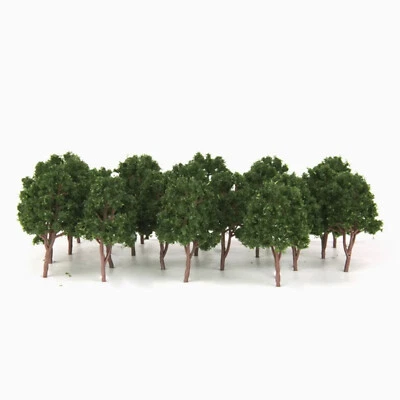 10pcs HO OO Scale Model Trees Layout Train Diorama Scenery Dark Green - Image 1 of 4