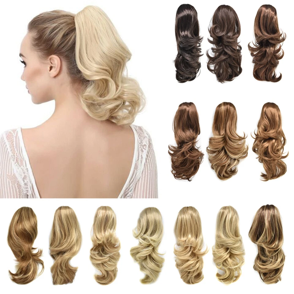 GAMAY HAIR Claw Clip Ponytail Hair Extensions Real As Human Pony Tail Long Wavy Hairpiece