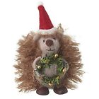 Festive Hedgehog Woollen Standing Christmas Decoration 14cm