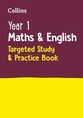 Year 1 Maths and English KS1 Targeted Study and Practice Book : Ideal for Use at Home by Collins KS1 (2021, Trade Paperback)
