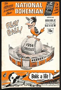 1954 Philadelphia A's @ Baltimore Orioles Program Inaugural Year Ex 78395b6 - Picture 1 of 2