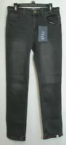 Pantalones de mezclilla Me & Henry negros carbón ajustables elásticos cintura botón niños talla 12 nuevos con etiquetas - Imagen 1 de 5