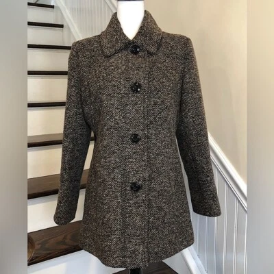 Chaqueta LONDON FOG Marrón Tostado Tweed Pecho Único Talla Mediana Foto 1 de 4