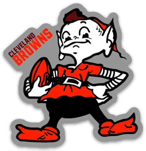 Cleveland Browns Brownie Elf with Football & Logo Type Die-cut MAGNET Cover
