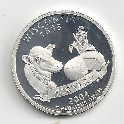 2004 S Silver Proof WISCONSIN Quarter - 90% Silver - Image 1 of 2