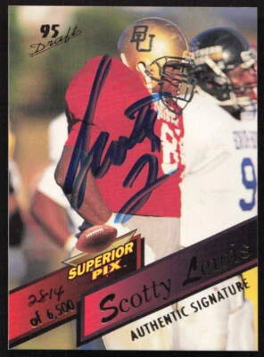 1995 Superior Pix #92 Scotty Lewis Autographs #/6500 AU,SN Baylor Bears Auto - Image 1 of 2