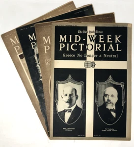 Lot of 4 Mid-Week Pictorial The New York Times 1916 Sept. Oct. Antique - Picture 1 of 23