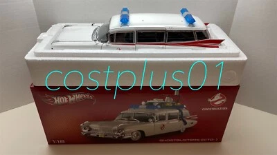 HOT WHEELS GHOSTBUSTERS ECTO 1 CADILLAC AMBULANCE 1:18 WHITE - Image 1 of 4