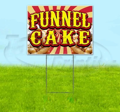 FUNNEL CAKE 18x24 码标志带支架瓦楞土匪美国商业食品 — 第 1/4 张图片