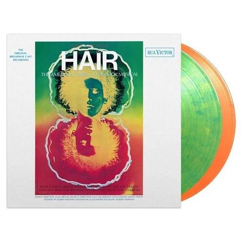 HAIR - ORIGINAL BROADWAY CAST (Green And Orange Coloured Vinyl) 2LP VINYL NEW - Image 1 of 1