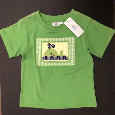 Camiseta Switch a Roo para niños (4T) nueva con etiquetas con parche de ballena extraíble verde lima Foto 1 de 4