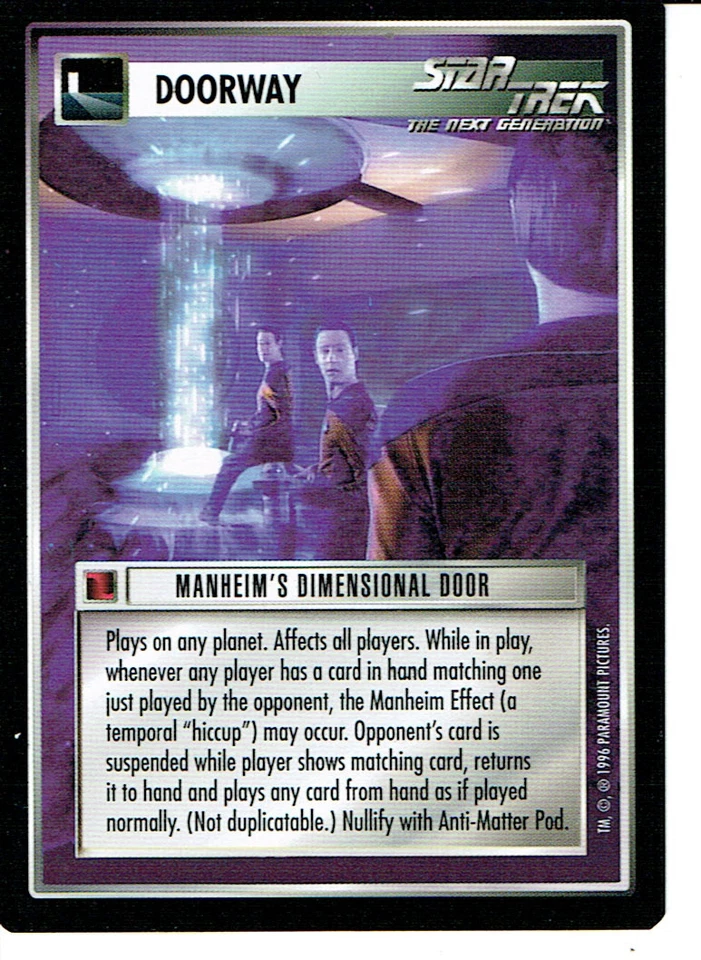 STAR TREK CCG Q CONTINUUM RARE CARD MANHEIM'S DIMENSIONAL DOOR - Image 1 of 1