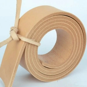 Veg gegerbtes leeres Echtleder-Gürtelband natürliches Rindsleder 38,5 mm 100-150 cm zum Selbermachen - Bild 1 von 7