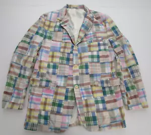 Grand Hotel Mackinac Gordon of Philadelphia patachwork madras blazer jacket 44 ? - Picture 1 of 15