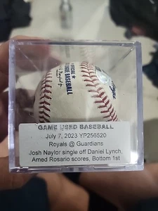 MLB Auth. Gebrauchter Baseball Josh Naylor Single Indians All Star Daniel Lynch - Bild 1 von 6