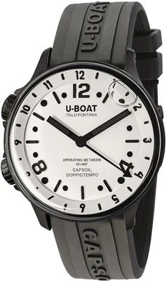 U-Boat 8889/A Capsoil Doppiotempo DLC GMT black Rubber Men's Watch NEW - image 1 of 4
