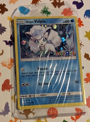 Pokémon TCG Alolan Vulpix 21/145 Guardians Rising Toys R Us selo promocional lacrado - Imagem 1 de 4