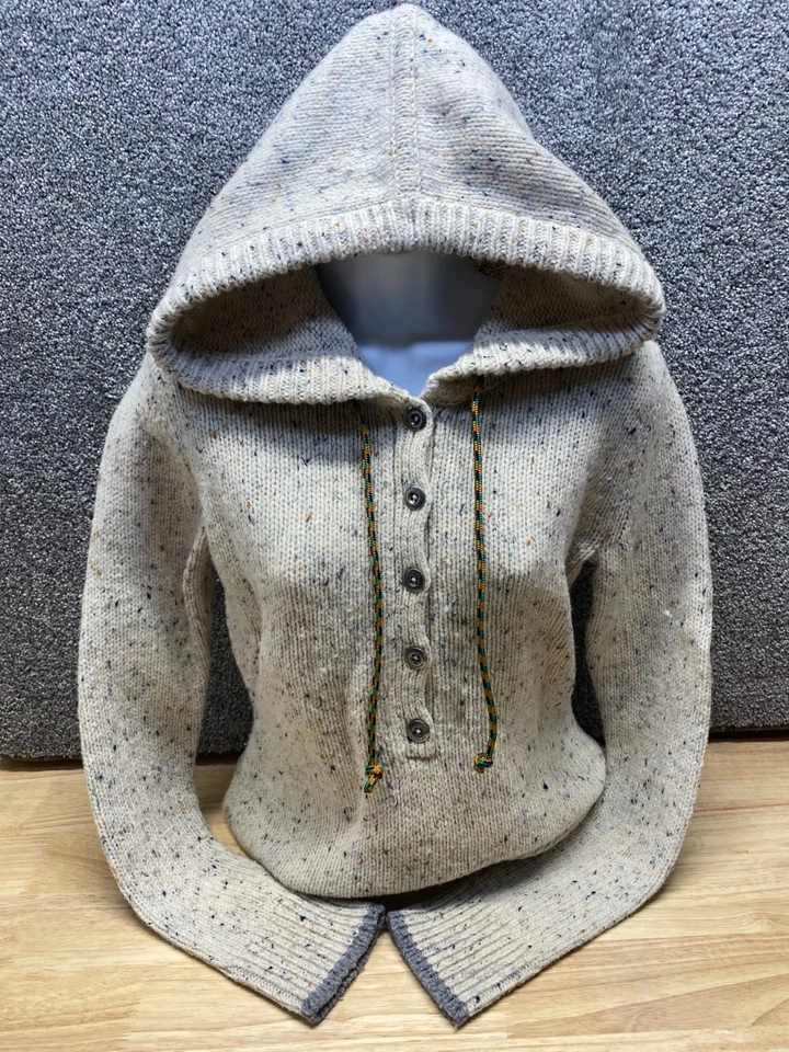 Patagonia Hoodie Womens Small Ranchito Hoody Merino Wool Knit Jumper Oatmeal - Image 1 of 4