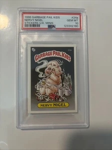 Garbage Pail Kids 1st Series UK Minis #24a Nervy Nigel PSA 10 GEM MINT Pop 6. - Picture 1 of 2