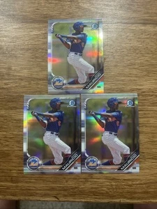 2019 Bowman Chrome Draft Ronny Mauricio 3 Card Refractor Lot - Bild 1 von 1