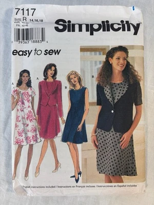 Simplicity 7117 Misses Easy Jacket & Dress Sewing Pattern Uncut FF Size 8 10 12 - Image 1 of 2