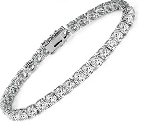 Stunning 3.13Ct Diamond Ladies Tennis Bracelet 14K White Gold Lab Grown- 7.5" - Picture 1 of 6