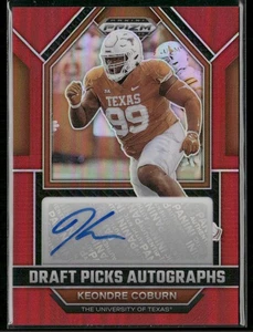 Keondre Coburn Auto Red AU,/199 2023 Panini Prizm Draft Picks Texas - Picture 1 of 2