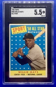 1958 Topps Willie Mays All Star #486 SGC 5.5 GC570 - Picture 1 of 2