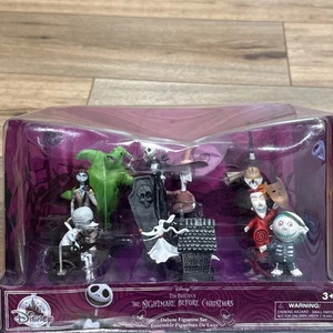 NEW Disney Nightmare Before Christmas Deluxe Figurine Figure 9 Piece Set - Picture 1 of 19