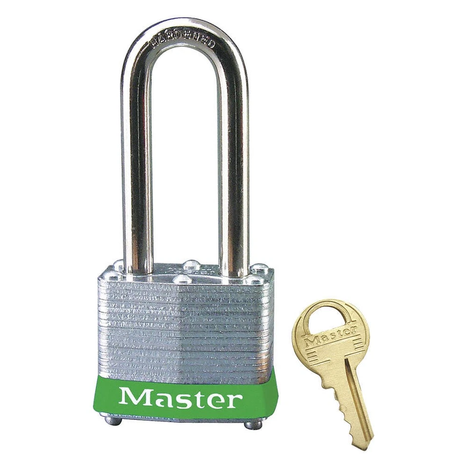 MASTER LOCK 3LHGRN Lockout Padlock,KD,Green,1-1/4"H 5T815 - Image 1 of 1