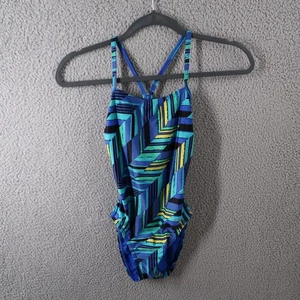 Traje de baño Speedo para mujer 26 una pieza Power Flex Eco espalda deportiva abstracto - Imagen 1 de 13