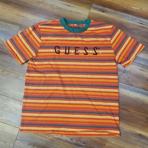 Guess J x Balvin Vibras Collab Embroidered Stripe Oversized Tee Mens Large L - Picture 1 of 6