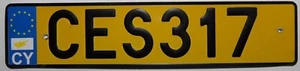 Nummernschild Zypern/Cyprus Euroschild, ältere Ausgabe, hinteres Schild. CES 317 - Bild 1 von 2