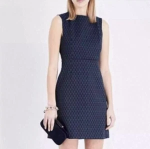 Diane von Furstenberg Madyson navy blue sheath dress, size 8 DVF NWOT - Picture 1 of 12