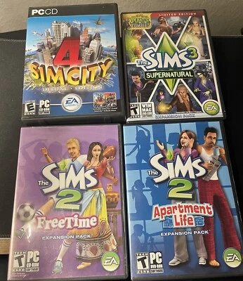 Lot of Sims games ( Sims 2 Apartment life, Free time, Supernatural and Sims 4) - Image 1 of 4