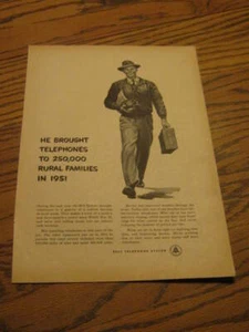 Original Vintage 1952 Bell Telephone System Westinghouse Heater AD 12" x 8" - Photo 1/11